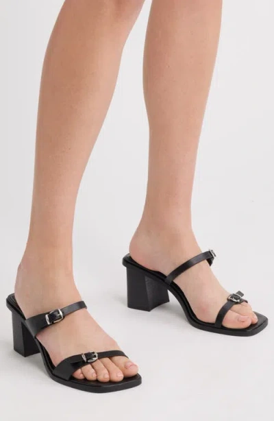 Open Edit Akari Block Heel Sandal In Black