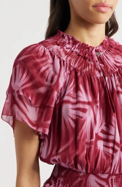 Rails Terrin Botanical Print Ruffle Dress In Brown