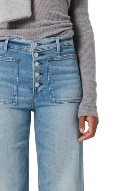 Citizen Of Humanity Citizens Of Humanity Lyra Exposed Button High Waist Crop Wide Leg Jeans In Black