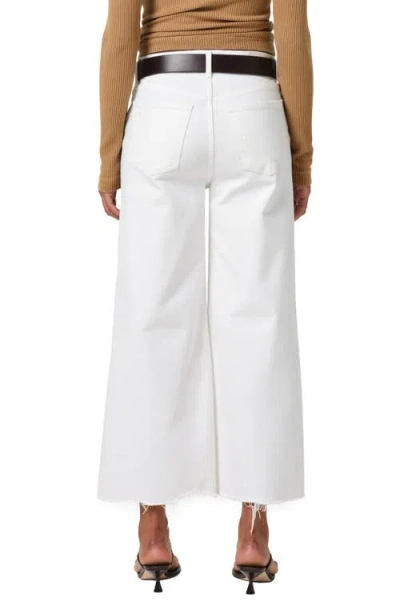 Citizen Of Humanity Citizens Of Humanity Lyra Raw Hem High Waist Crop Wide Leg Jeans In Soft White