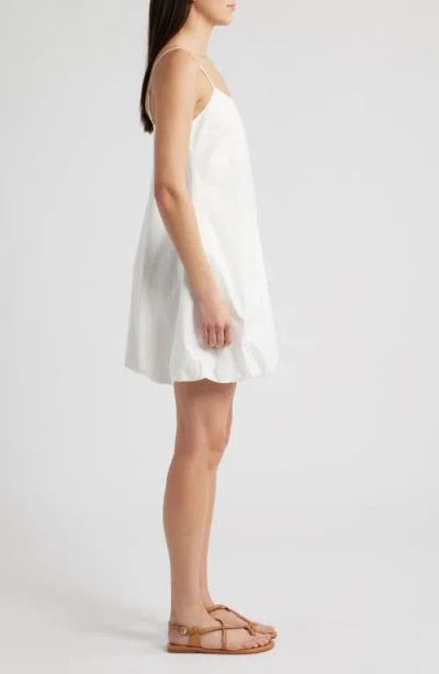 Rails Blanca Bubble Hem Cotton Blend Minidress In White