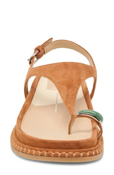Dolce Vita Stefan Gemstone Sandal In Caramel Suede