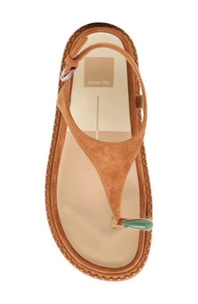 Dolce Vita Stefan Gemstone Sandal In Caramel Suede