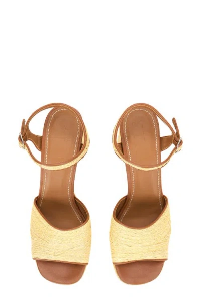Staud Jodie Ankle Strap Platform Sandal In Brown