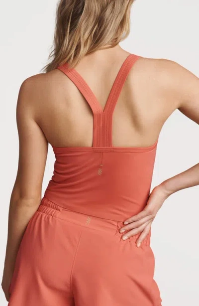 Rhone Serene Shelf Bra Crop Tank In Orange