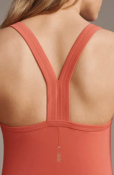 Rhone Serene Shelf Bra Crop Tank In Orange