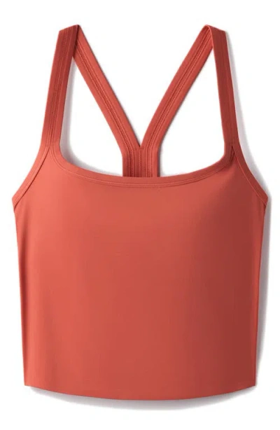 Rhone Serene Shelf Bra Crop Tank In Orange