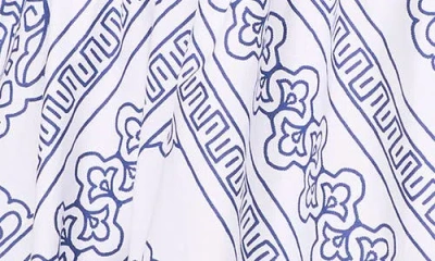 Halogen ® Medallion Print Cotton High Neck Halter Dress In Blue