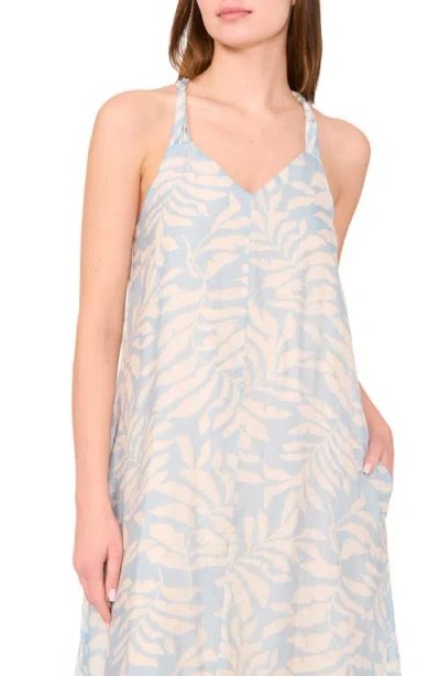 Halogen ® Botanical Print Sleeveless Midi Dress In White