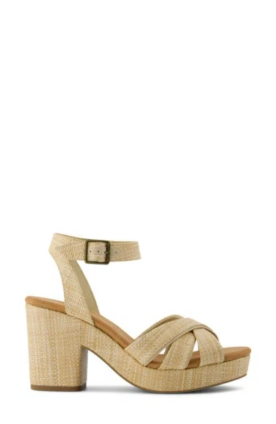 Toms Women's Majorca Rope Strappy Platform Sandal Light Sand Leather In Brown