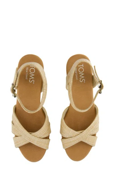 Toms Women's Majorca Rope Strappy Platform Sandal Light Sand Leather In Brown