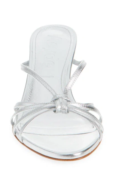 Aeyde 55mm Abby Metallic Leather Sandals In Silver