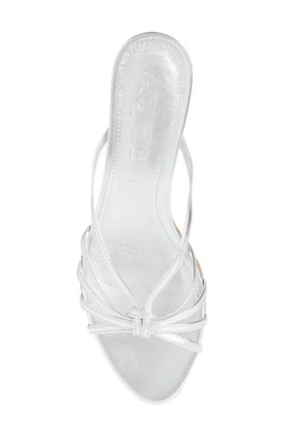 Aeyde 55mm Abby Metallic Leather Sandals In Silver