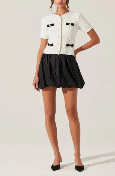 Astr The Label Libi Bubble Hem Miniskirt In Black