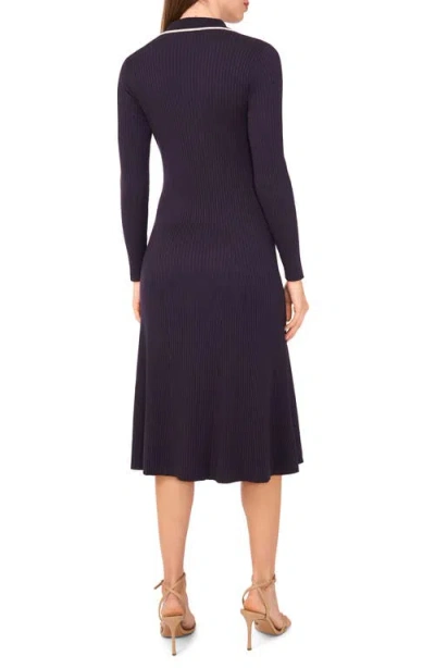 Halogen ® Contrast Trim Long Sleeve Sweater Dress In Blue