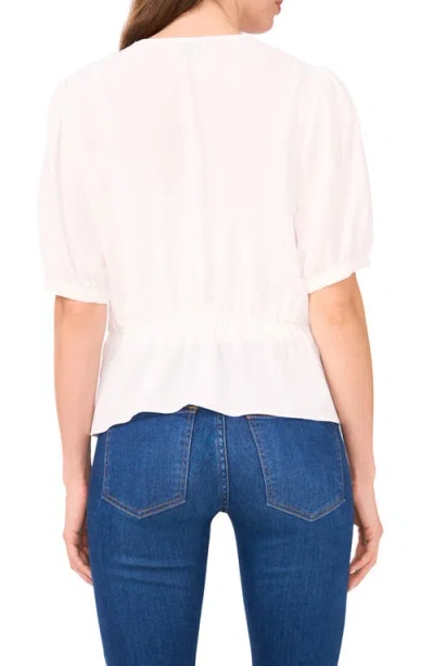 Halogen ® Button Front Tie Waist Top In White