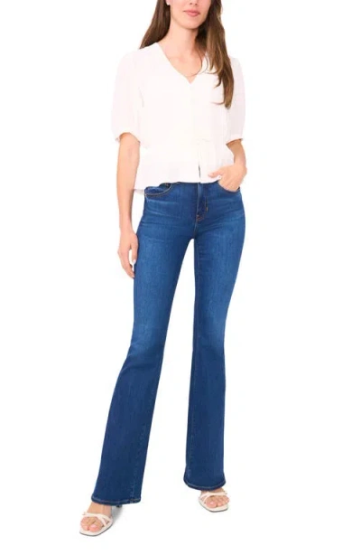 Halogen ® Button Front Tie Waist Top In White