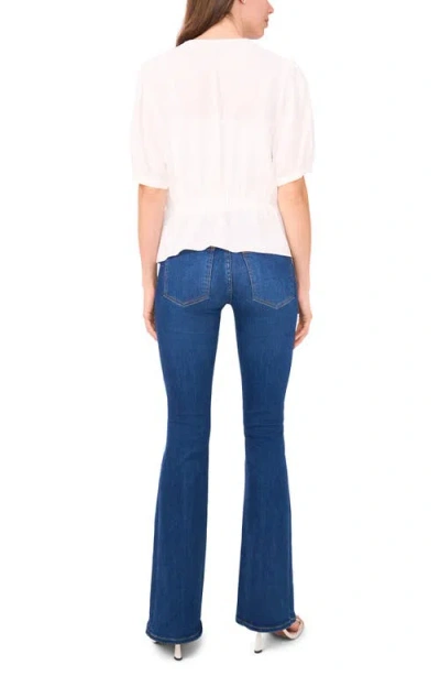 Halogen ® Button Front Tie Waist Top In White