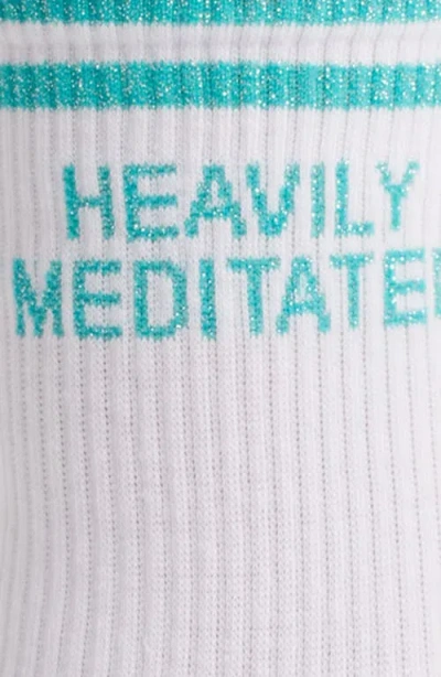 High Heel Jungle Cotton Blend Crew Socks In Blue