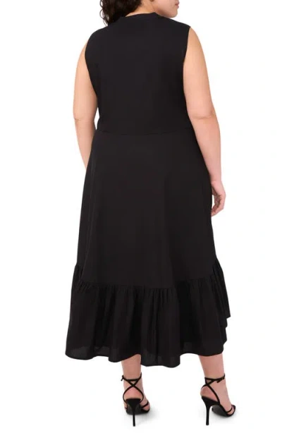 Halogen ® Tie Front Cotton Midi Sundress In Black