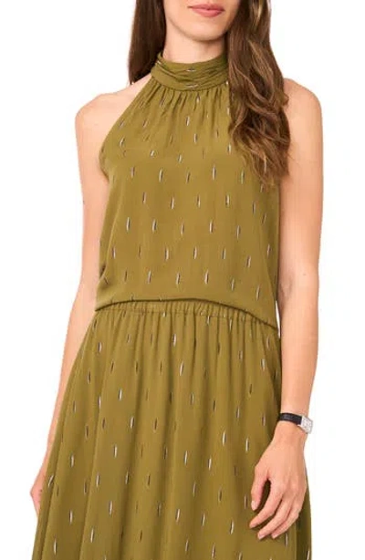 Halogen ® Embroidered High Neck Sleeveless Top In Green