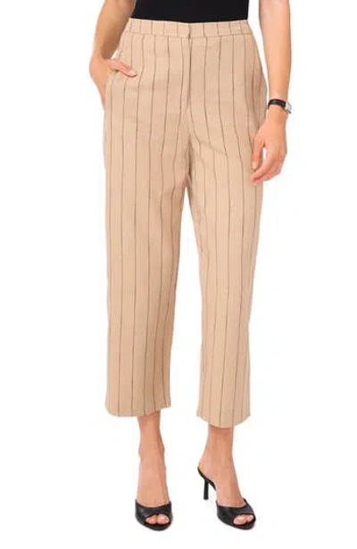 Halogen ® Stripe Linen & Cotton Crop Pants In Neutral