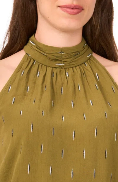 Halogen ® Embroidered High Neck Sleeveless Top In Green