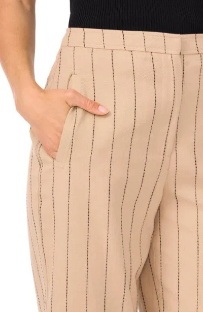 Halogen ® Stripe Linen & Cotton Crop Pants In Neutral