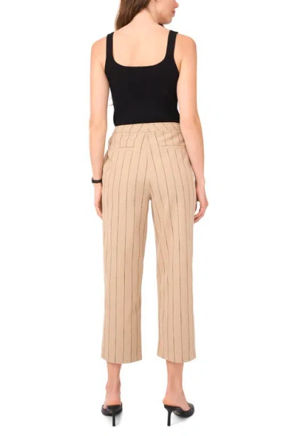 Halogen ® Stripe Linen & Cotton Crop Pants In Neutral