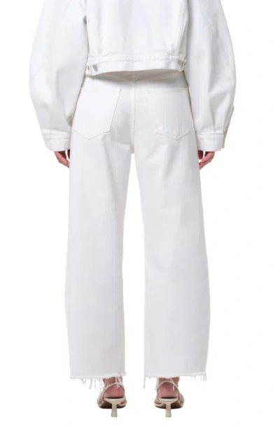 Agolde Low Curve Frayed Jeans In White