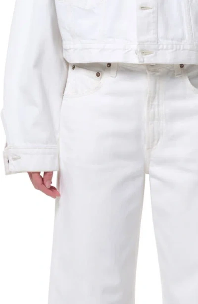 Agolde Low Curve Frayed Jeans In White