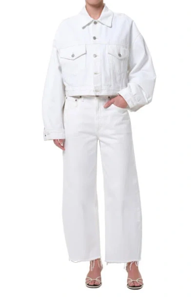 Agolde Low Curve Frayed Jeans In White