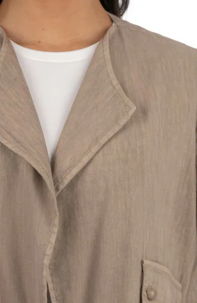 Kut From The Kloth Karie Open Front Linen Blend Jacket In Brown