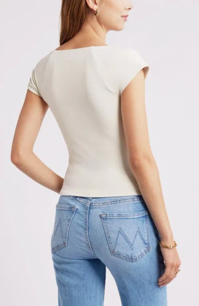 Open Edit Cap Sleeve Top In White