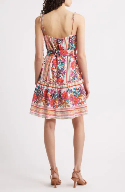 Julia Jordan Embroidered Tie Strap Sundress In Red