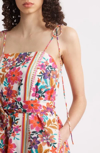 Julia Jordan Embroidered Tie Strap Sundress In Red