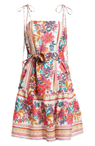 Julia Jordan Embroidered Tie Strap Sundress In Red