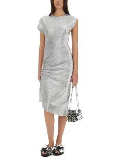 Rabanne Dress With Drape In Silver