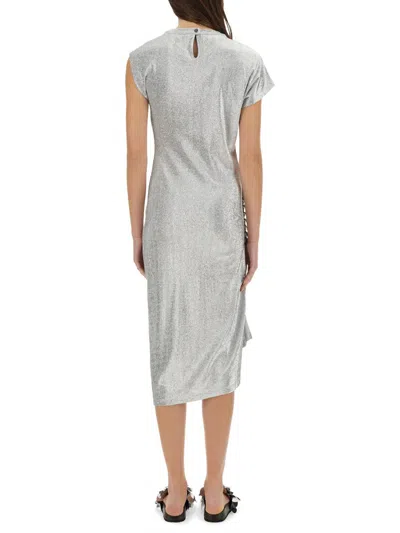 Rabanne Dress With Drape In Silver