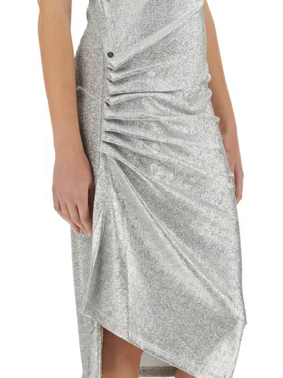 Rabanne Dress With Drape In Silver