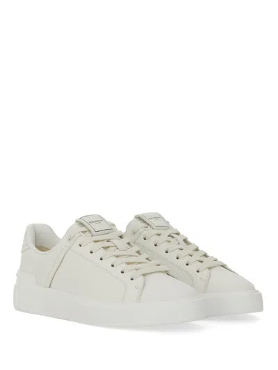 Balmain Court Sneaker Low Top Round Toe Rubber In Animal Print