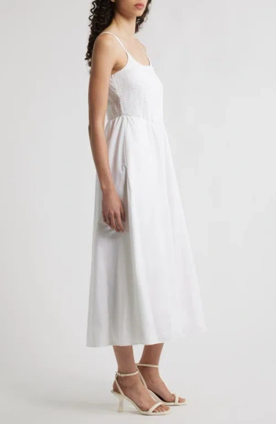 Halogen ® Smocked Cotton Maxi Sundress In White