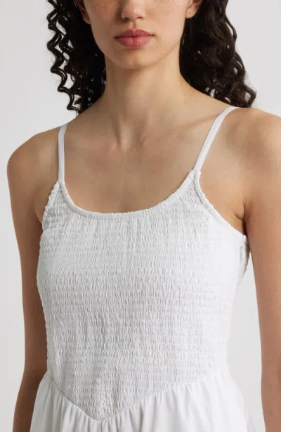 Halogen ® Smocked Cotton Maxi Sundress In White