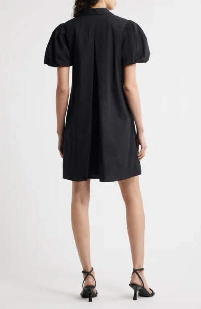Halogen ® Puff Sleeve A-line Shirtdress In Black