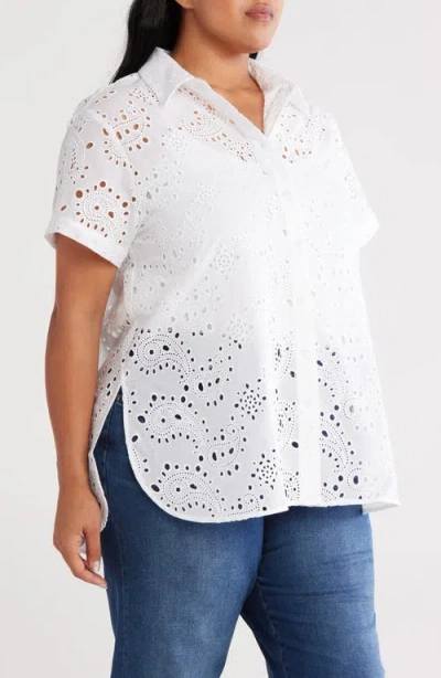 Universal Standard Short Sleeve Shirt In White