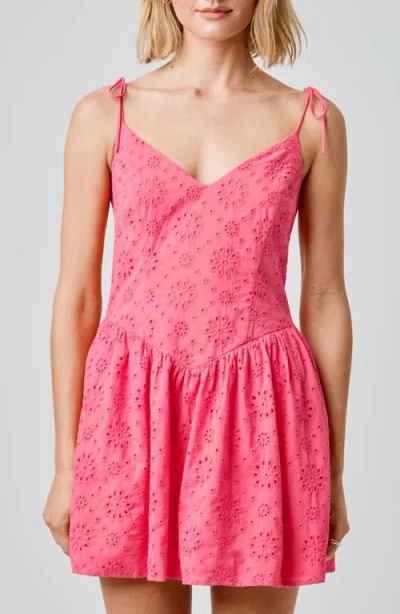 Florence By Mills Eyelet Cotton Mini Sundress In Orange