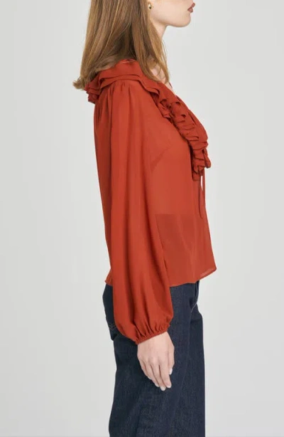 Wayf Agnes Ruffle Top In Animal Print