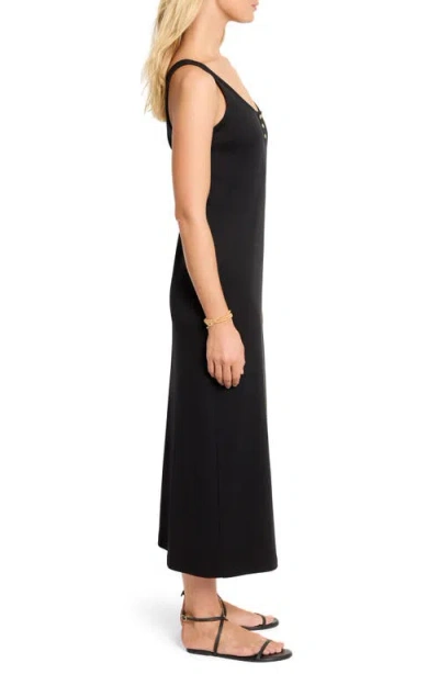 Nzt By Nic+zoe Henley Midi Tank Dress In Black