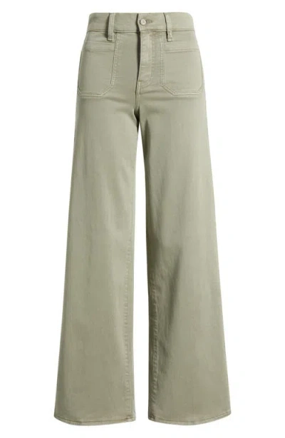 Frame Le Slim Palazzo In Thyme With Modernist Pockets In Green