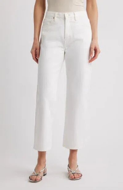 Frame The Pencil Crop High Waist Ankle Slim Straight Leg Jeans In White
